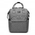 E6705USB - Kono Plain Wide Opening Baby Nappy Changing Backpack With USB Connectivity - Grey